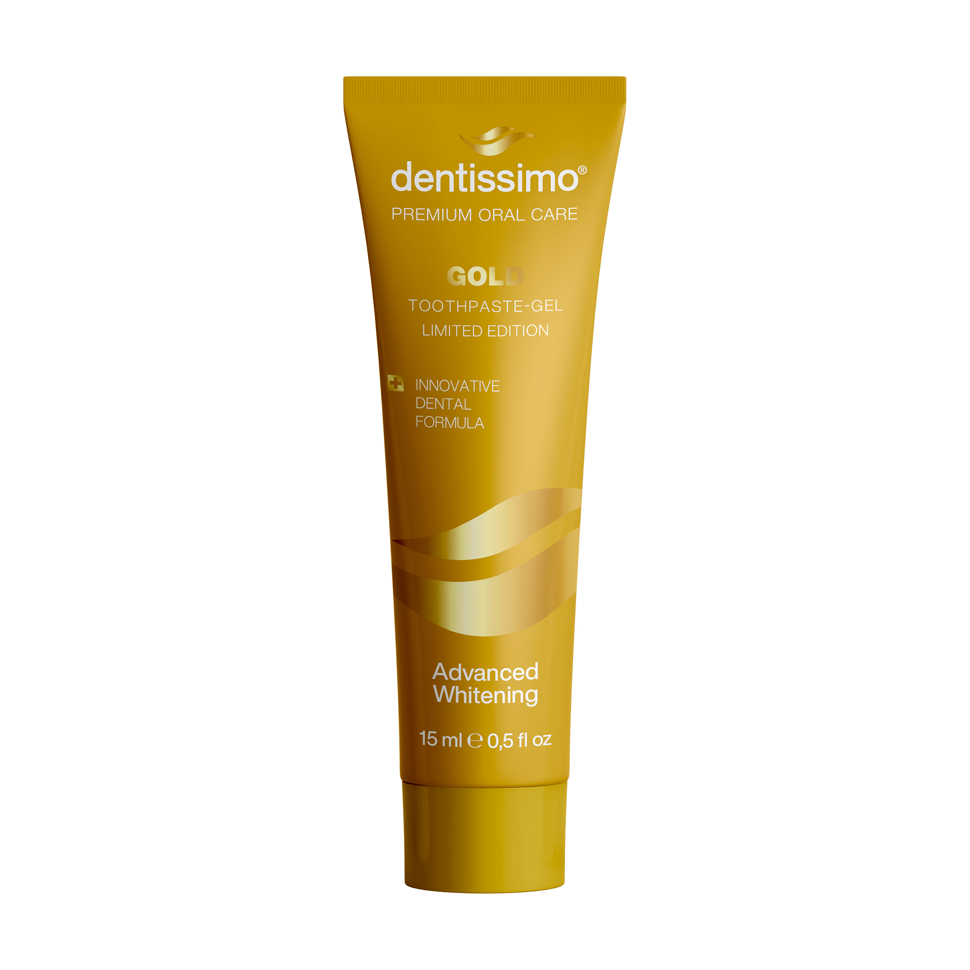 Відбілювальна зубна паста-гель Dentissimo Advanced Whitening Gold Toothpaste-Gel, 15 мл